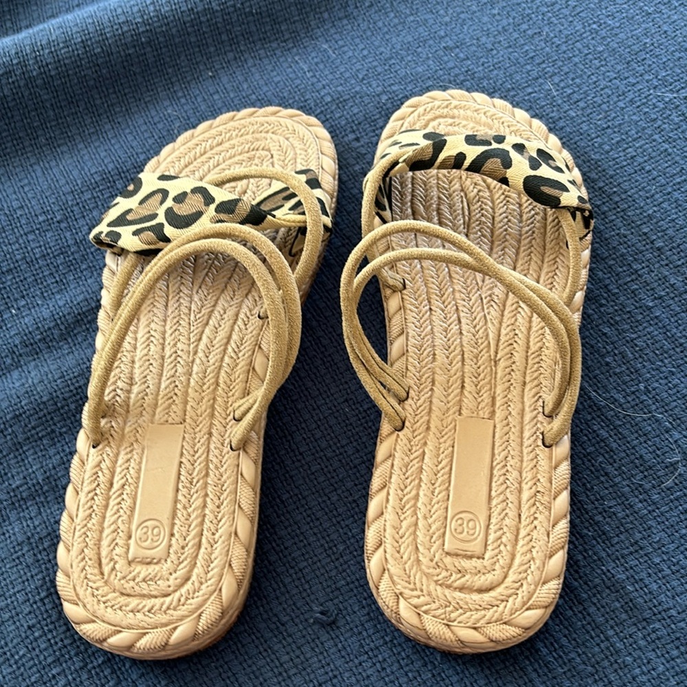 Brand new leopard print sandals
